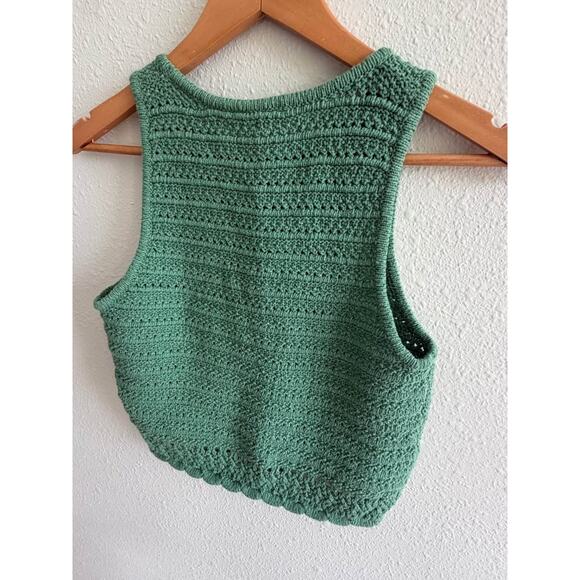 Women’s Madewell Cropped Kellen Crocheted Sweater Tank Size Small - Picture 6 of 9